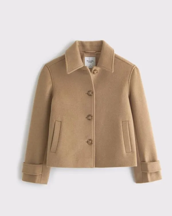 Short Wool-Blend Coat