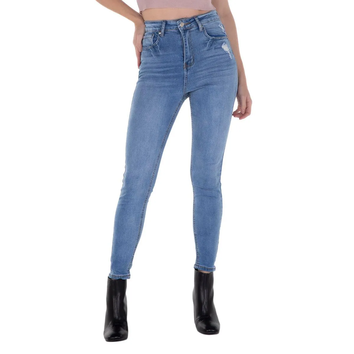 JEANS SUPER HIGH WEIST PARA DAMA FOREVER 21