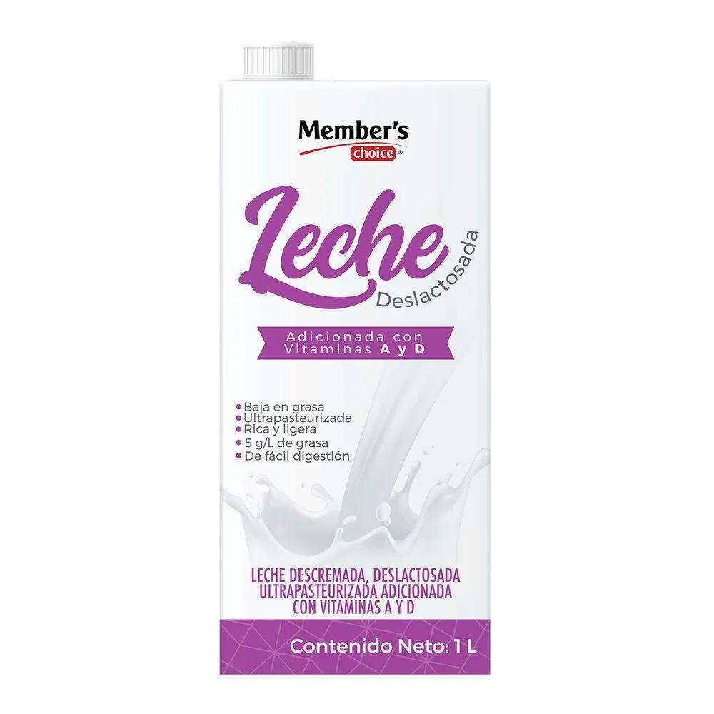 Leche UHT Deslactosada Member's Choice 12/1 L