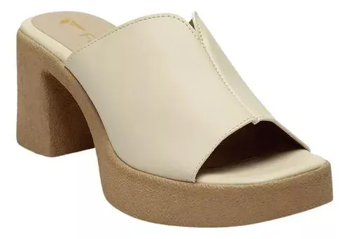 Sandalias Dama Sueco Plataforma Mujer Mara Beige Fareli
