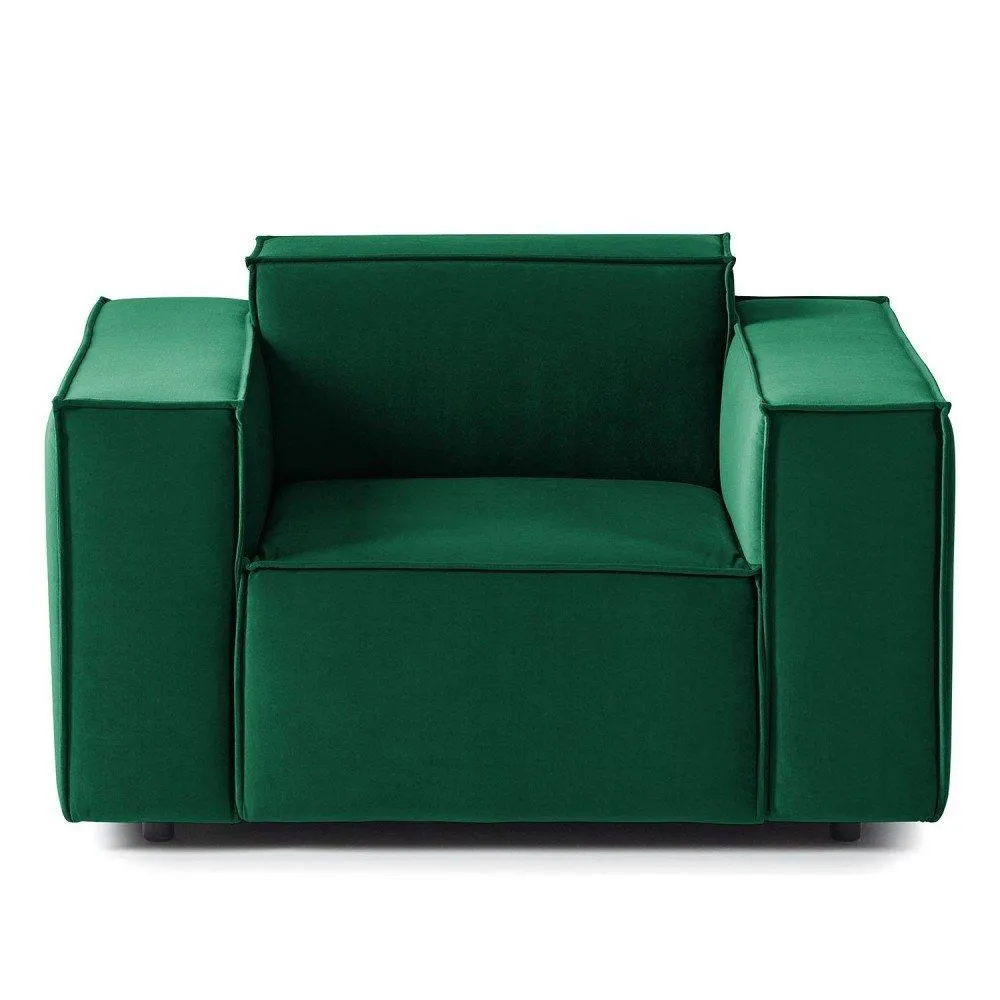 Linx - Sillón estilo moderno en terciopelo color verde