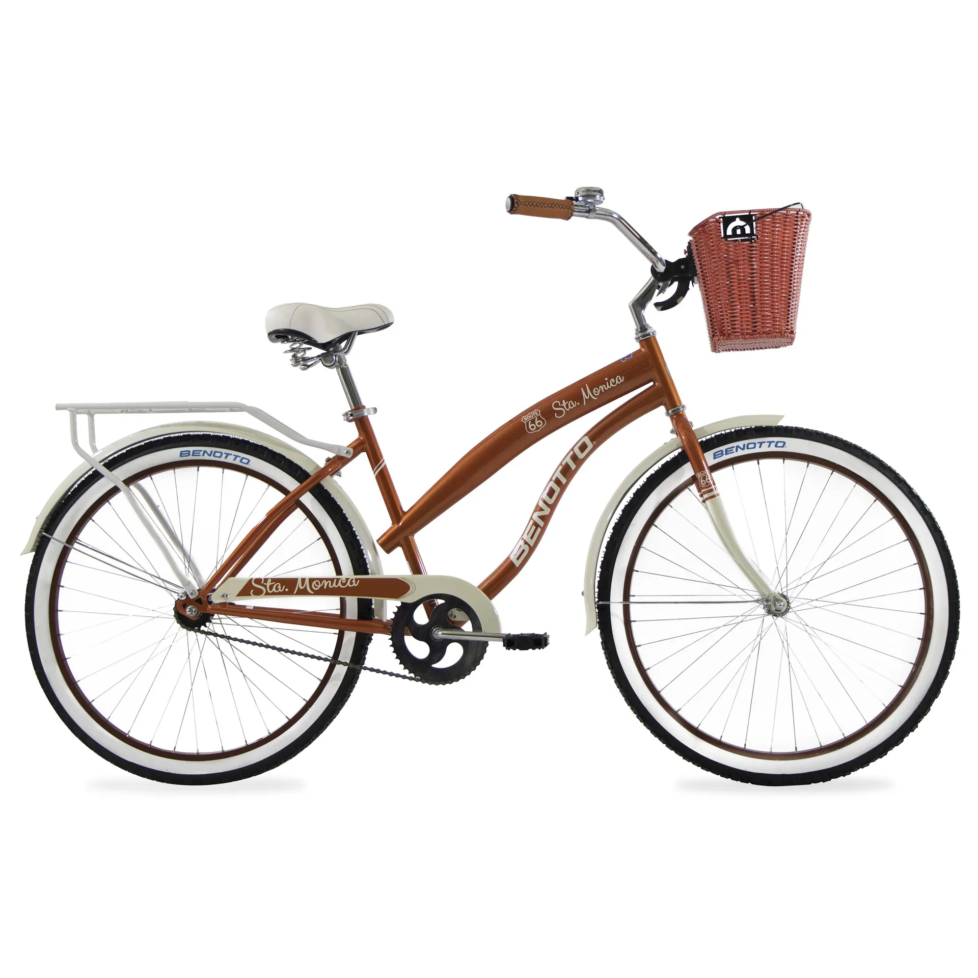 Bicicleta BENOTTO City STA. MONICA R26 1V. Mujer Frenos Contrapedal Acero Cobrizo/Blanco Talla:UN