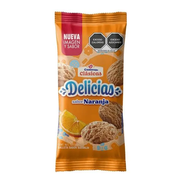 Galleta Delicias naranja 153 g