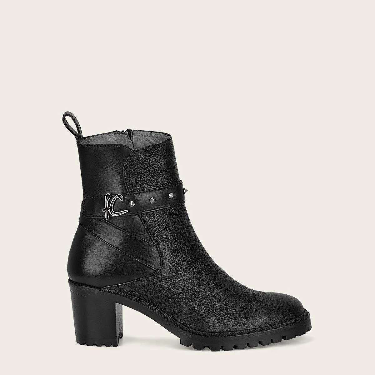 Botín para dama en piel de venado