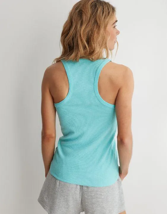Camiseta sin mangas con cuello henley No BS Aerie