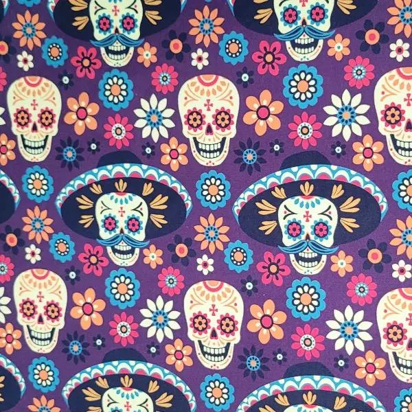 Algodón Digital Calaveras Mariachis