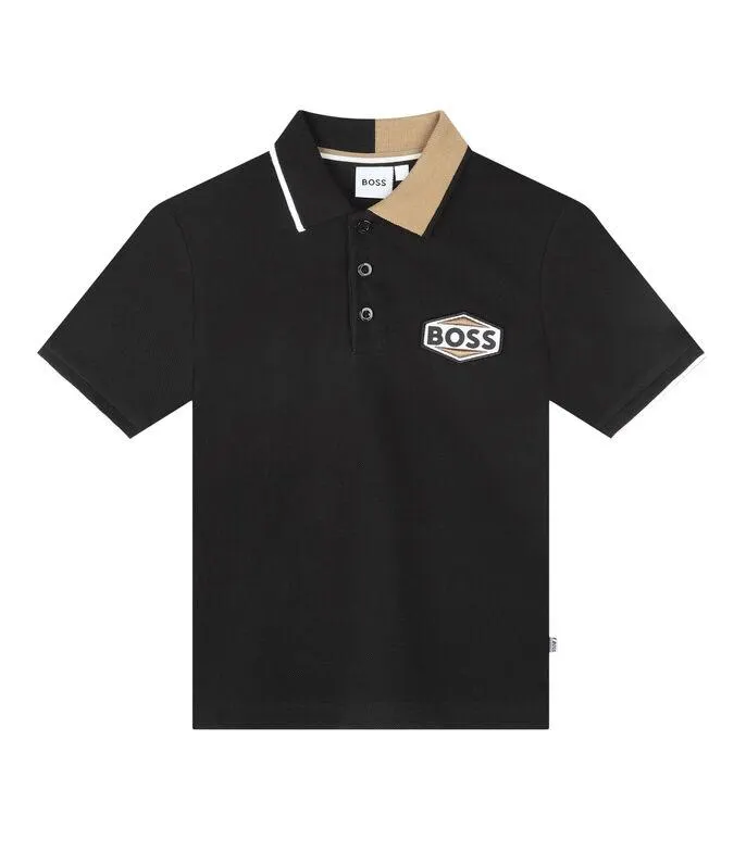 Playera tipo Polo de manga corta con logo Niño
