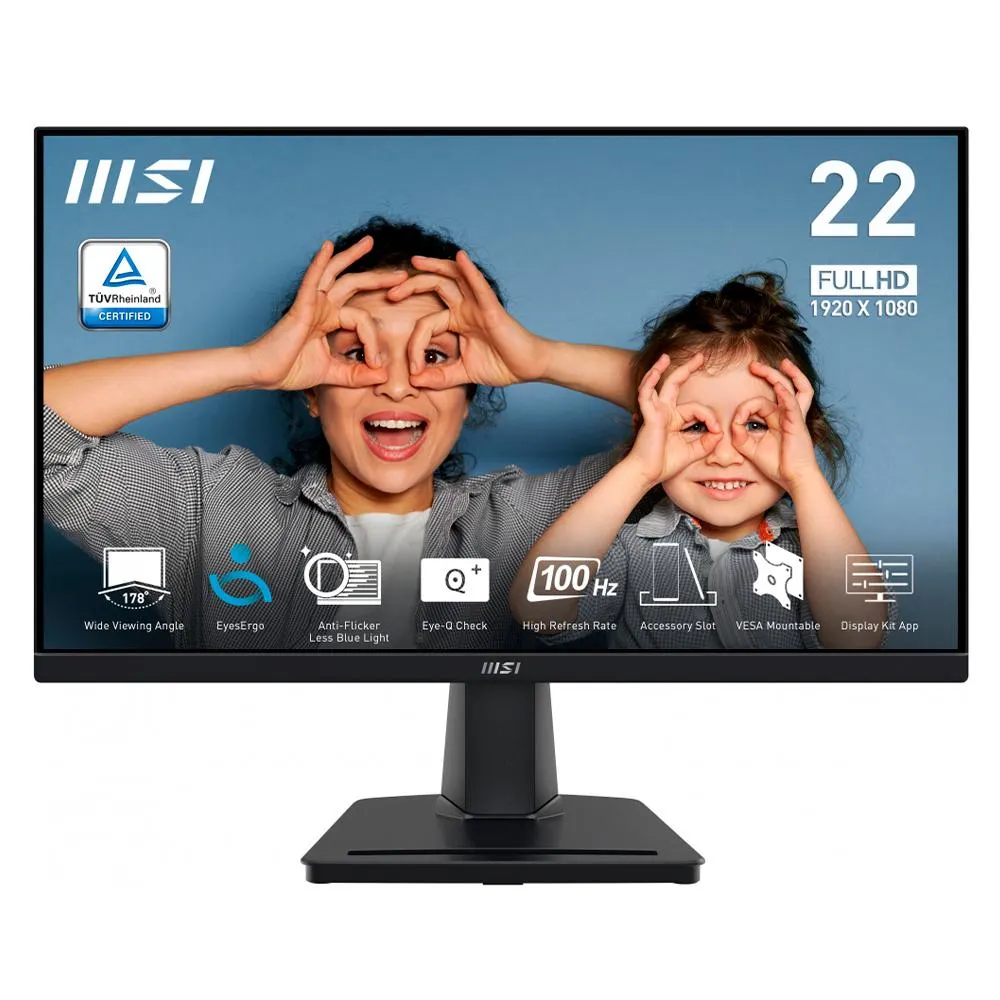 Monitor MSI PRO MP225V / LCD / 21.4" / 1920x1080 / Full HD / 100Hz / HDMI / Negro / PRO MP225V