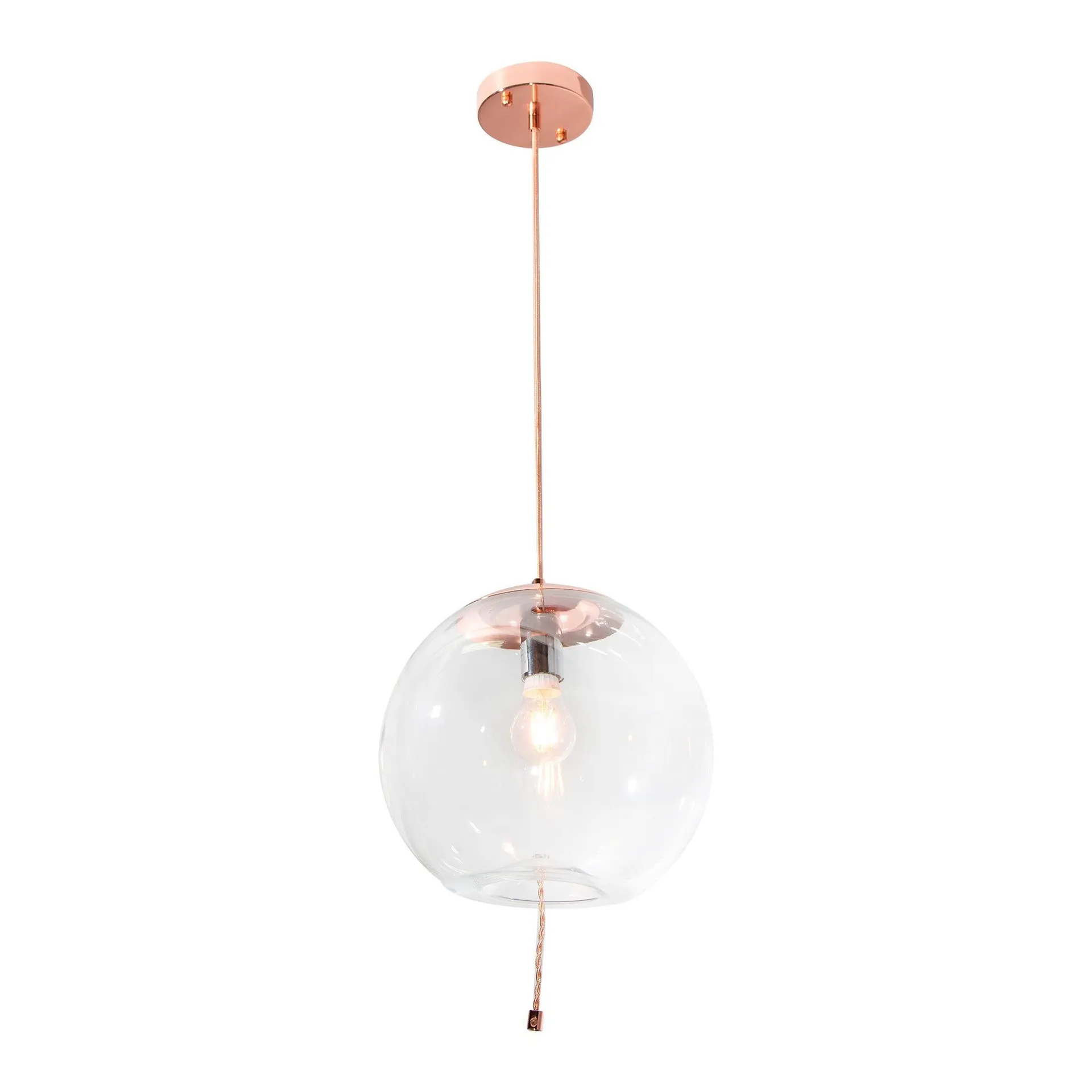 Lámpara Colgante Cobre y Cromo 40W E27 1 Luz