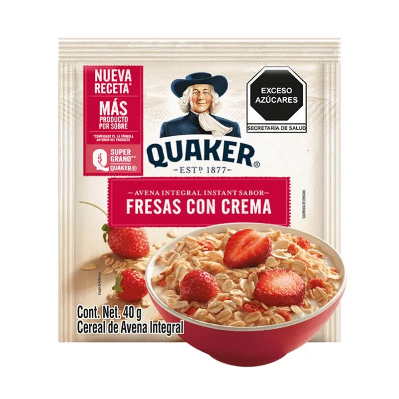 Avena Integral Sabor Fresas con Crema Instant 35 g