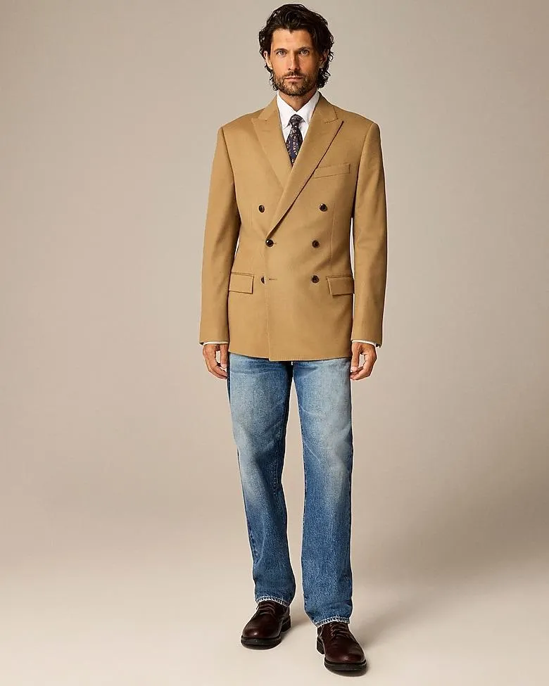 Ludlow Slim-fit double-breasted blazer in Italian wool doeskin