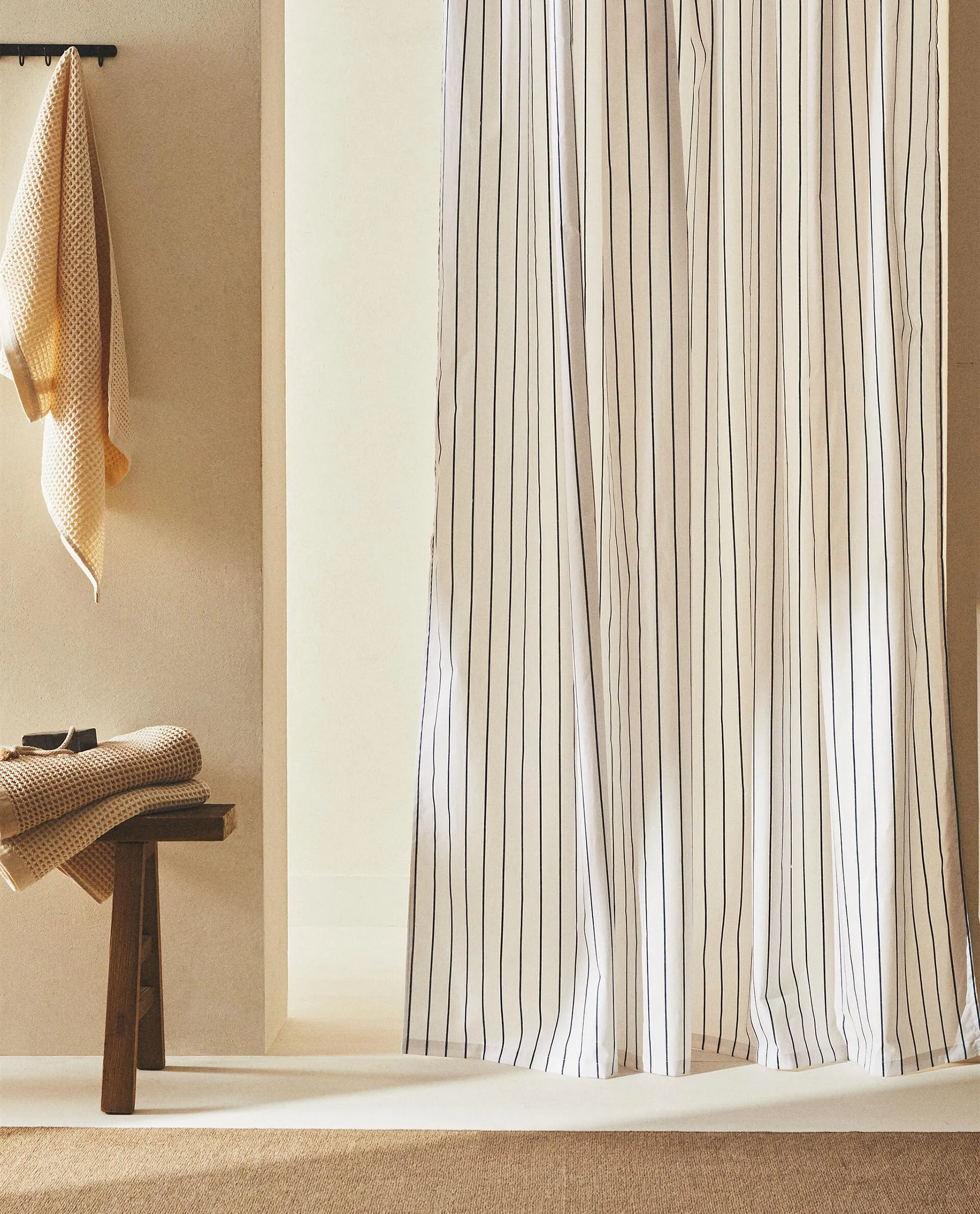 CORTINA BAÑO ALGODÓN RAYAS