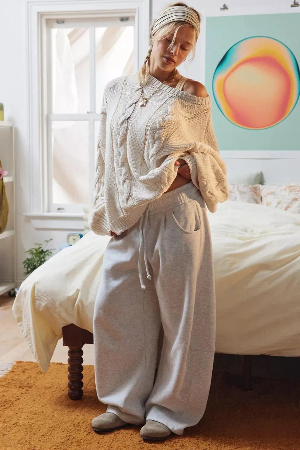 Out From Under Essential Barrel Leg Full Length Sweatpant