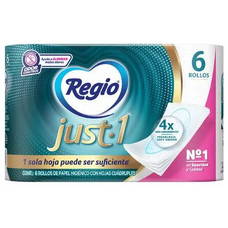 Papel Higiénico Regio Just-1 6 rollos