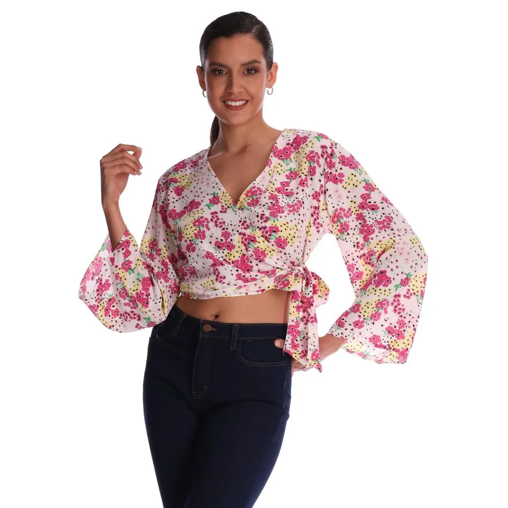 Blusa Red Sky Mujer Manga Larga Full Print Escote V