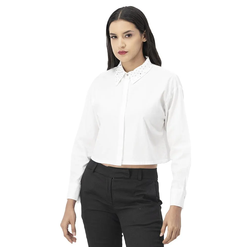 Blusa Camisera Mujer Con Aplicación