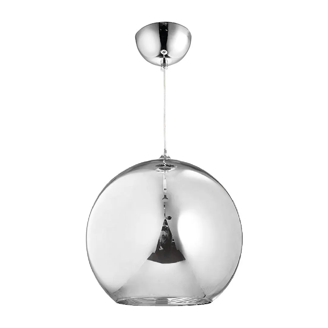 Lámpara colgante esferica con cuerpo de cristal de 25cm con cable de 3m