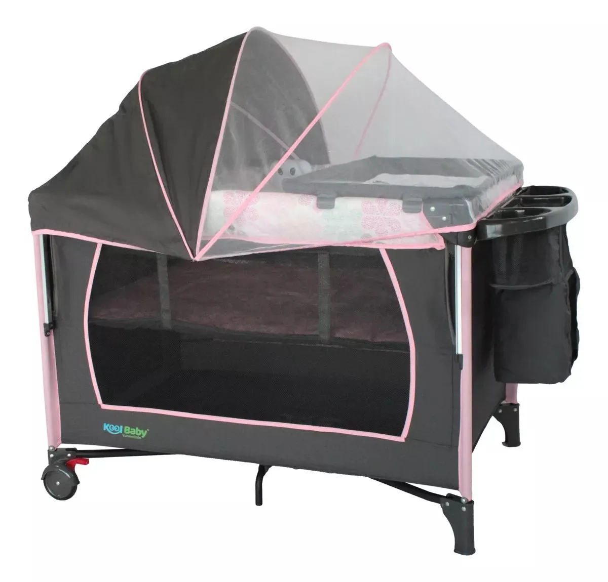 Cuna de Viaje CORRAL COLECHO Rosa/Gris