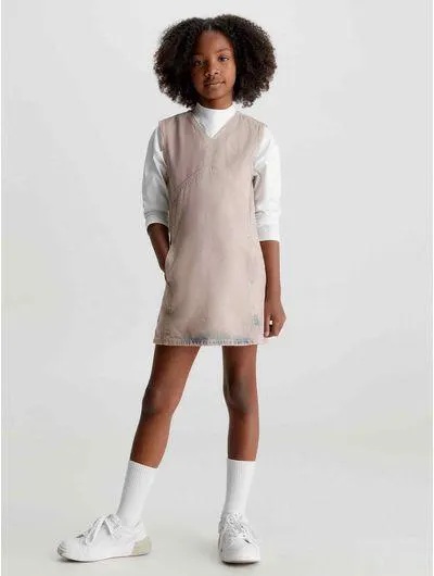 Vestido Calvin Klein Denim Niña Rosa