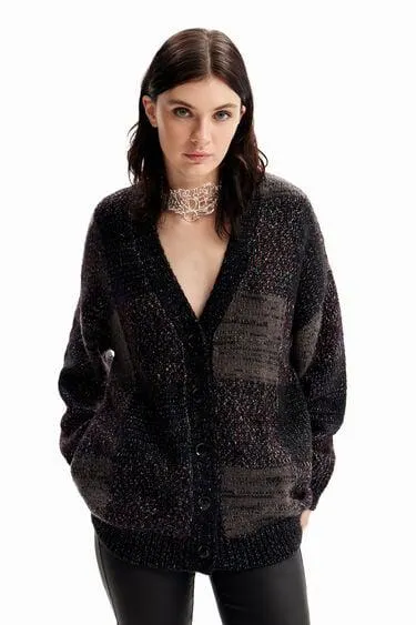 Cárdigan oversize cuadros