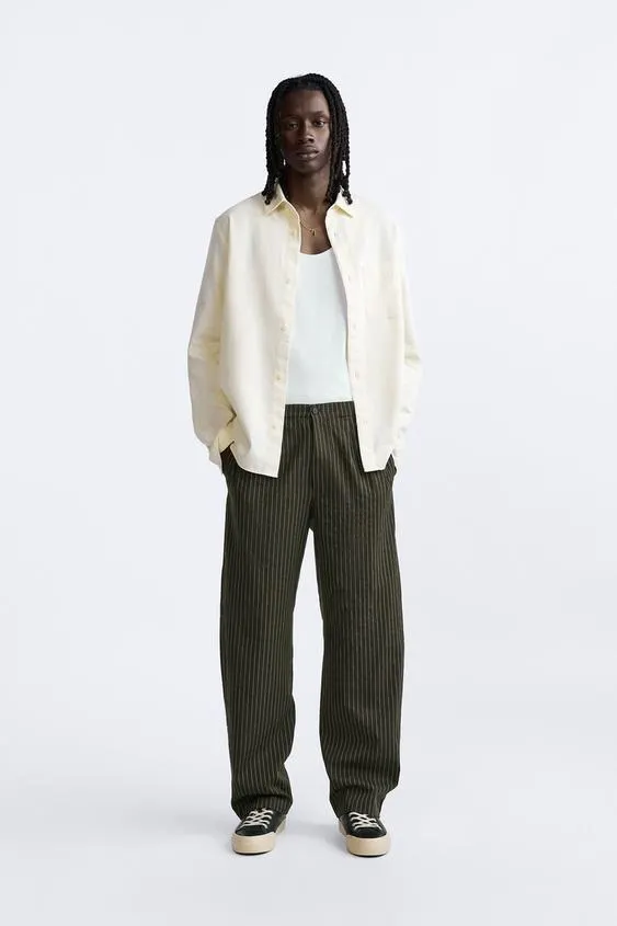 PANTALÓN PLIEGUES RAYAS
