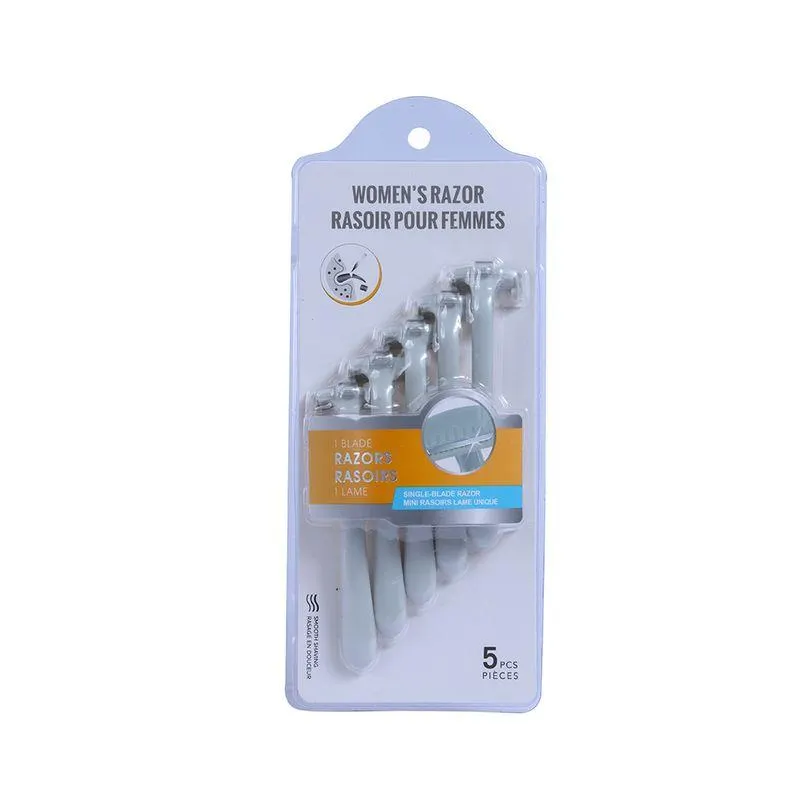 Paquete Mini Rastrillos Desechables Para Mujer 1 Hoja Acero Inoxidable 9.5 cm 5 Piezas