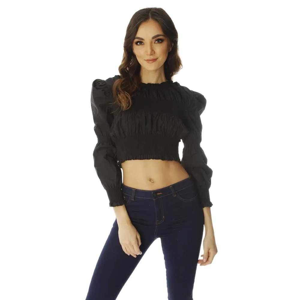 Blusa Red Sky Mujer Manga Larga Fruncida