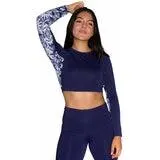 Skysoul, Rashguard Crop Top Manga Larga Color Azul Marino para Dama, Varias Tallas