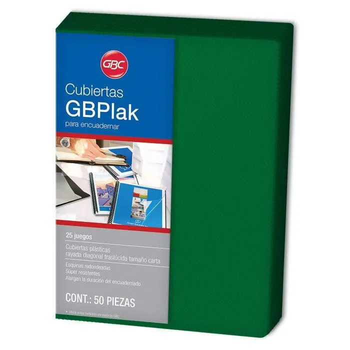 CUBIERTAS GBC GBPLAK RAYADO C/50 PZAS CARTA (ECO)