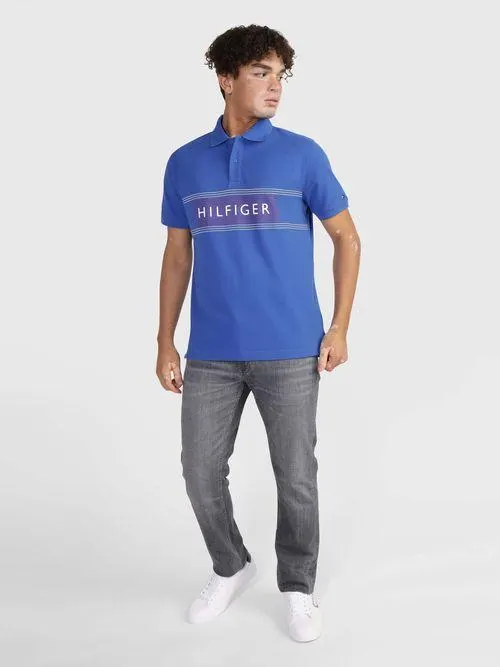 Polo tommy hilfiger con franjas contrastantes de hombre Tommy Hilfiger