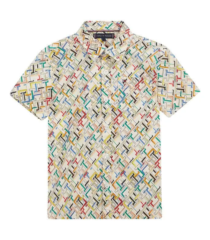 Camisa con monogram manga corta Niño