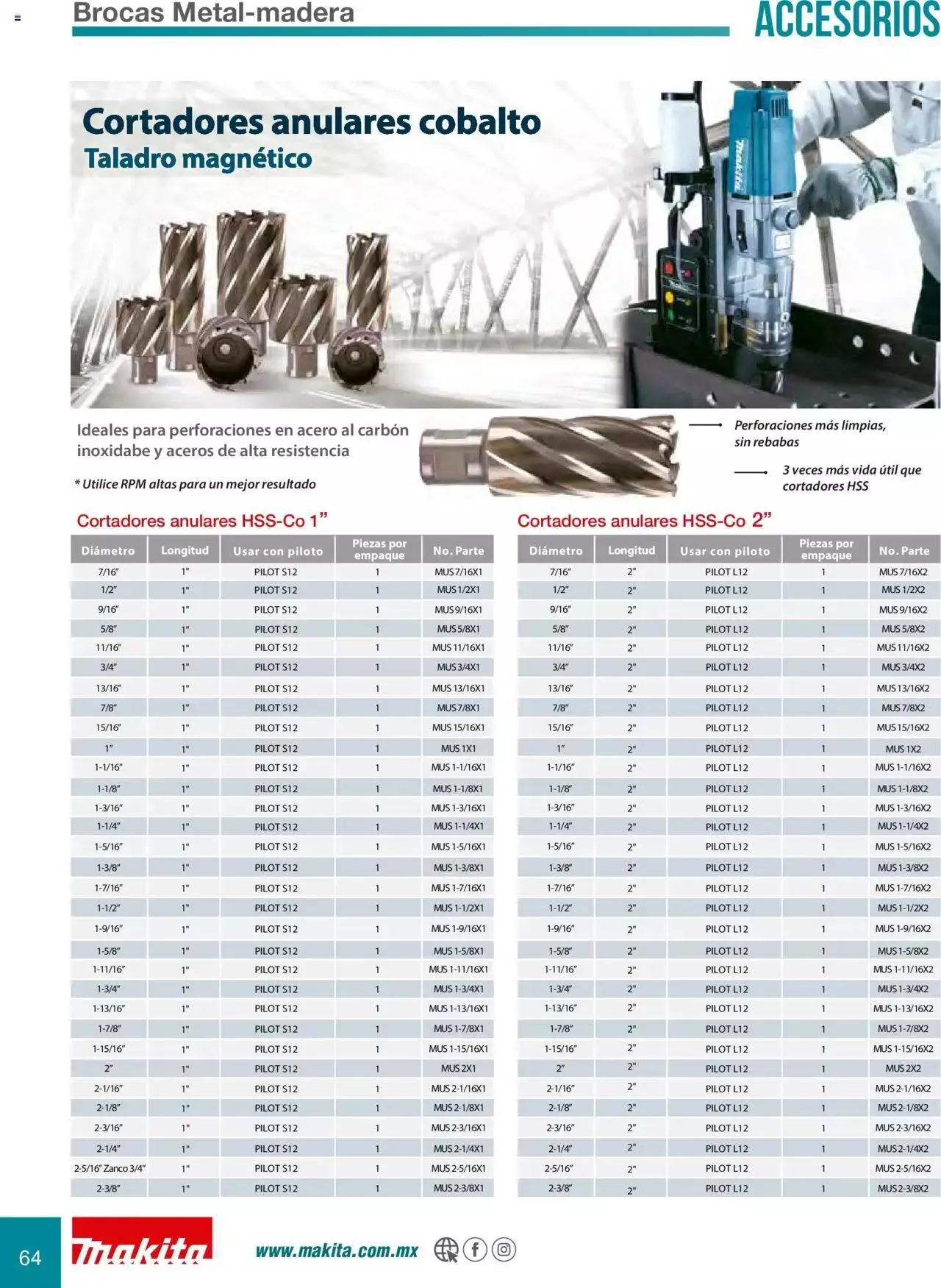 Catálogo de Makita Ofertas Accesorios 5 de septiembre al 31 de diciembre 2023 - Pagina 64