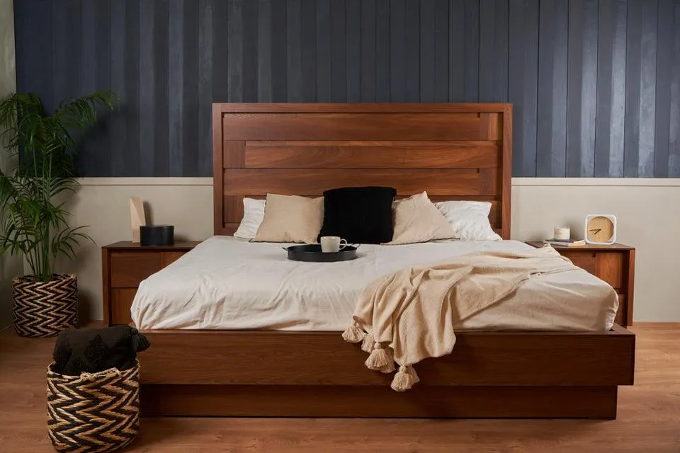 Cabecera King Size con 2 burós Sasha - Nogal