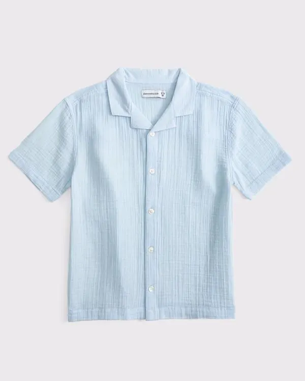 resort short-sleeve gauzy shirt