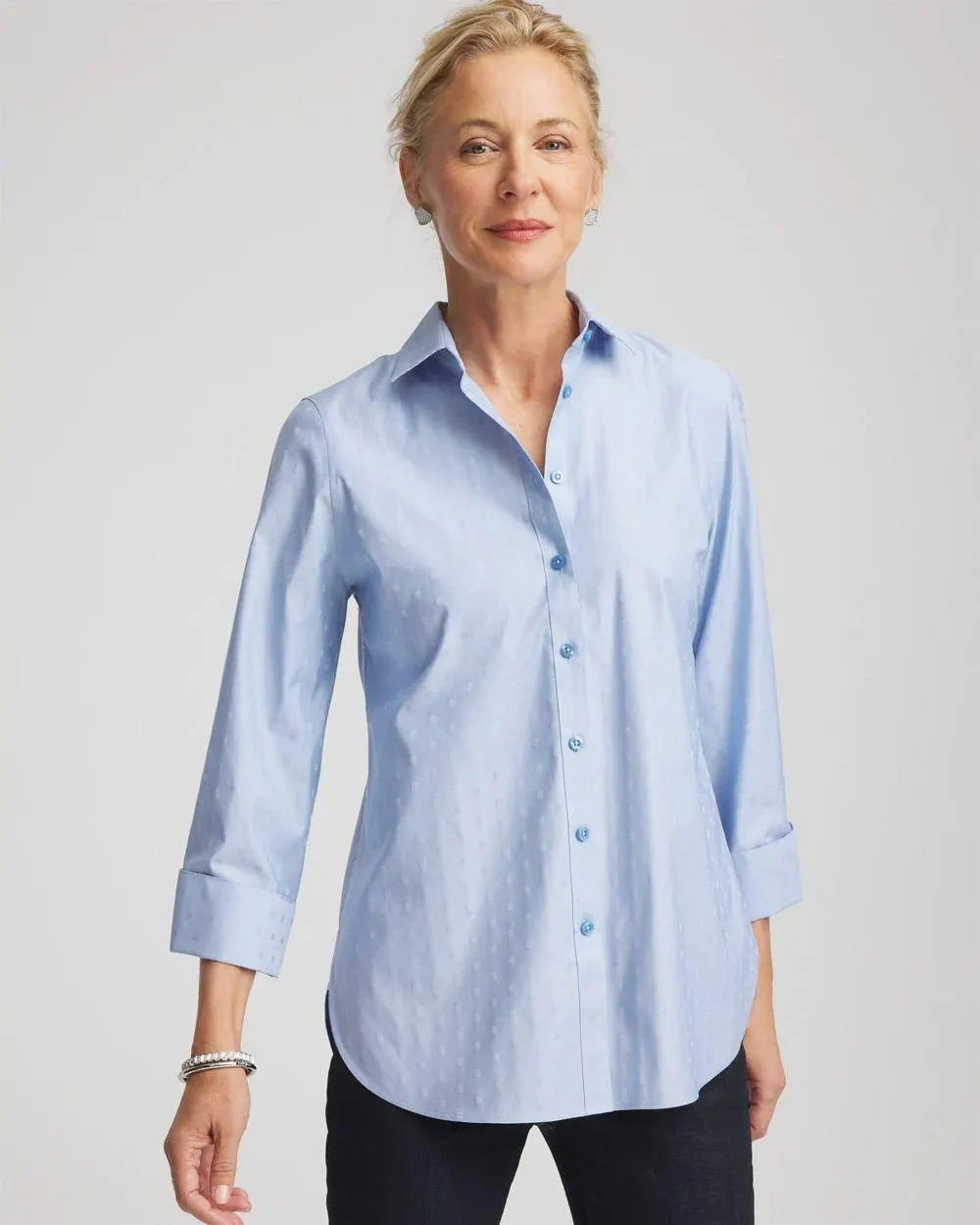 No Iron ™ Striped Jacquard Sateen Shirt
