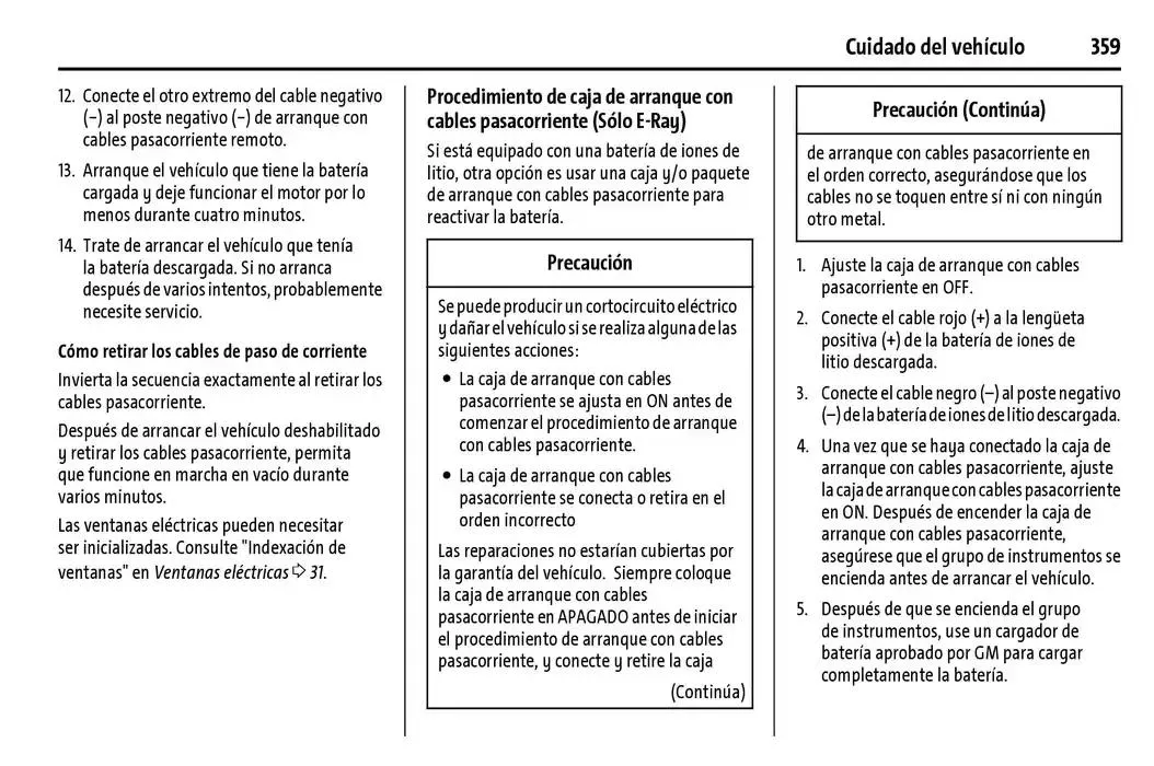 Catálogo de Chevrolet Corvette Stingray Manual del propietario 22 de enero al 31 de diciembre 2025 - Pagina 360