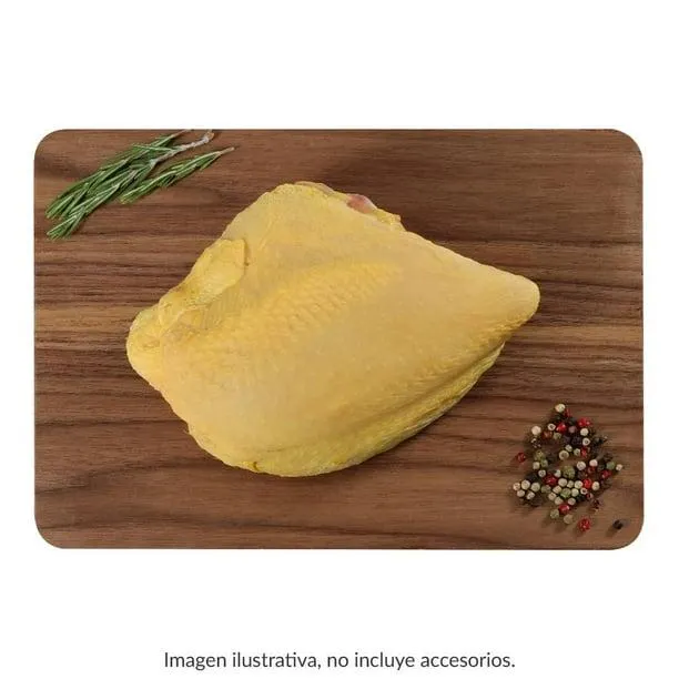 Pechuga de pollo con hueso corte americano por kg peso aprox por charola 800 g