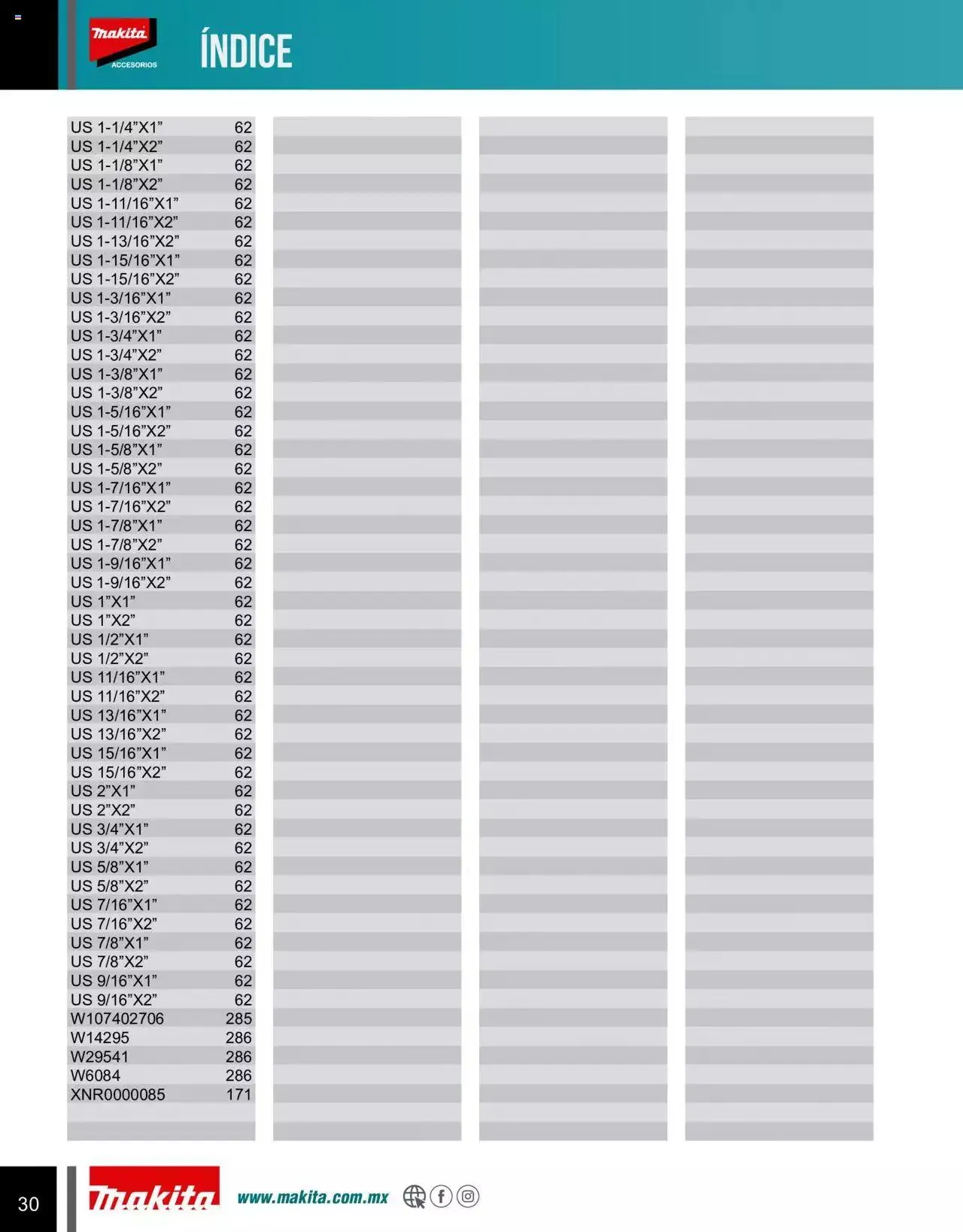 Catálogo de Makita Ofertas Accesorios 5 de septiembre al 31 de diciembre 2023 - Pagina 30