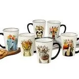 Signature Housewares Juego de 6 tazas de Cerámica de Animales