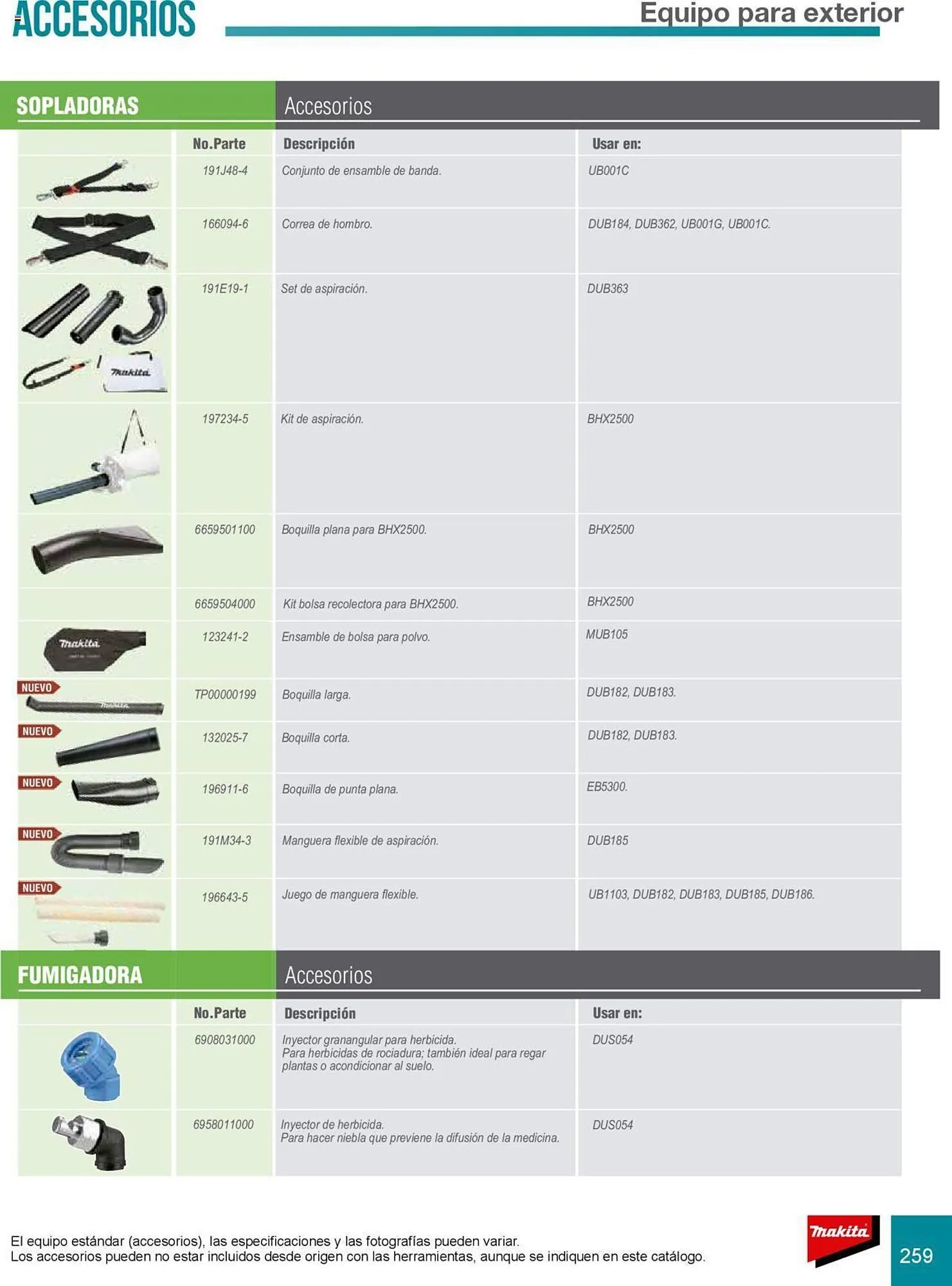 Catálogo de Catálogo Makita 8 de julio al 31 de diciembre 2025 - Pagina 259
