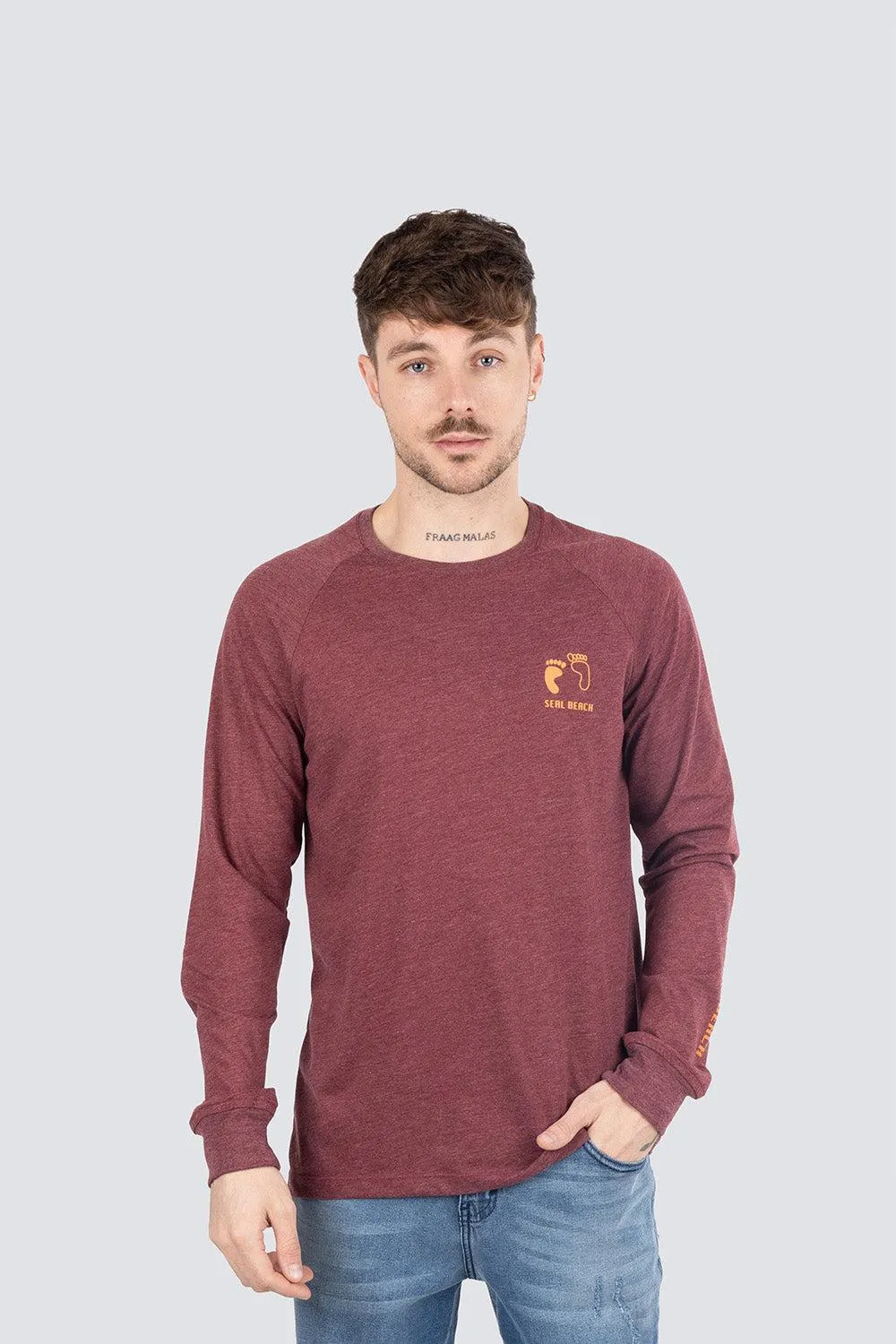 Playera manga larga con mini estampado