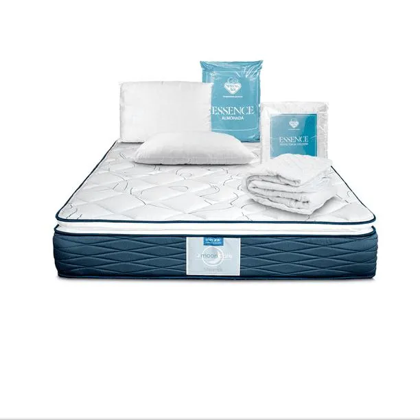 Colchón Matrimonial + 2 Almohadas Spring Air + Cubre Colchón Matrimonial Restonic Maverick