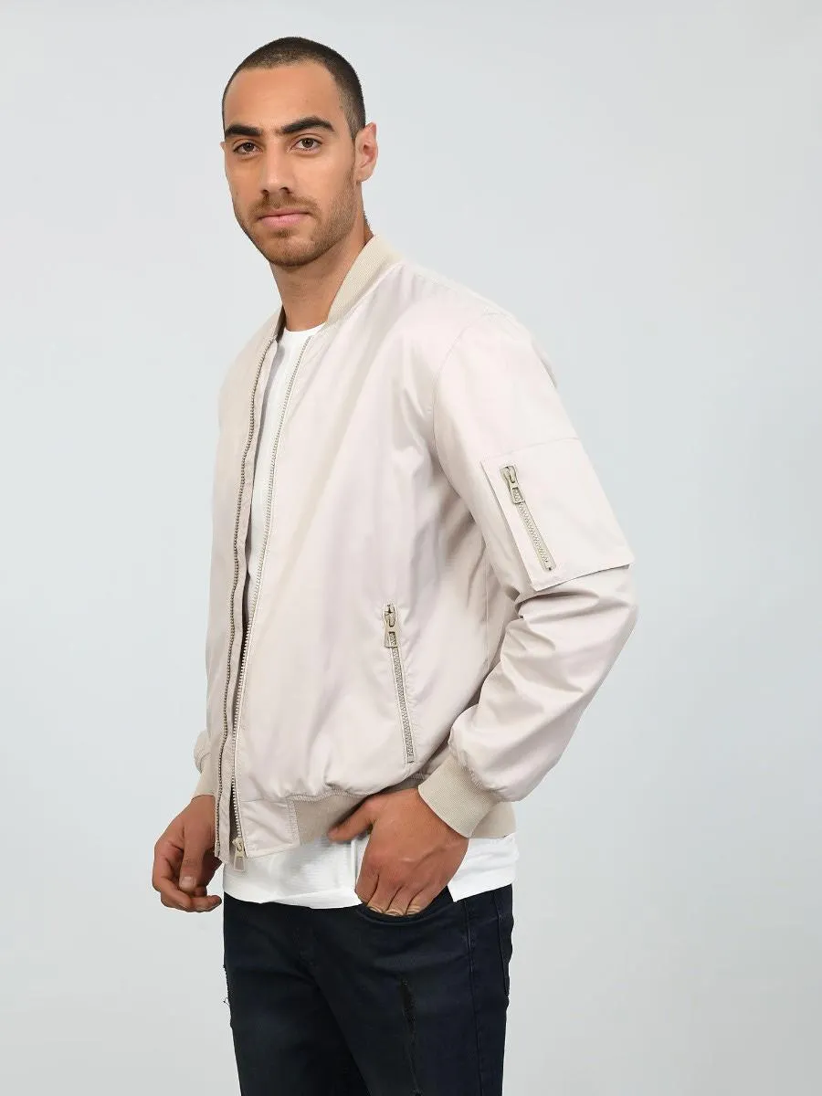 Chamarra Bomber Beige