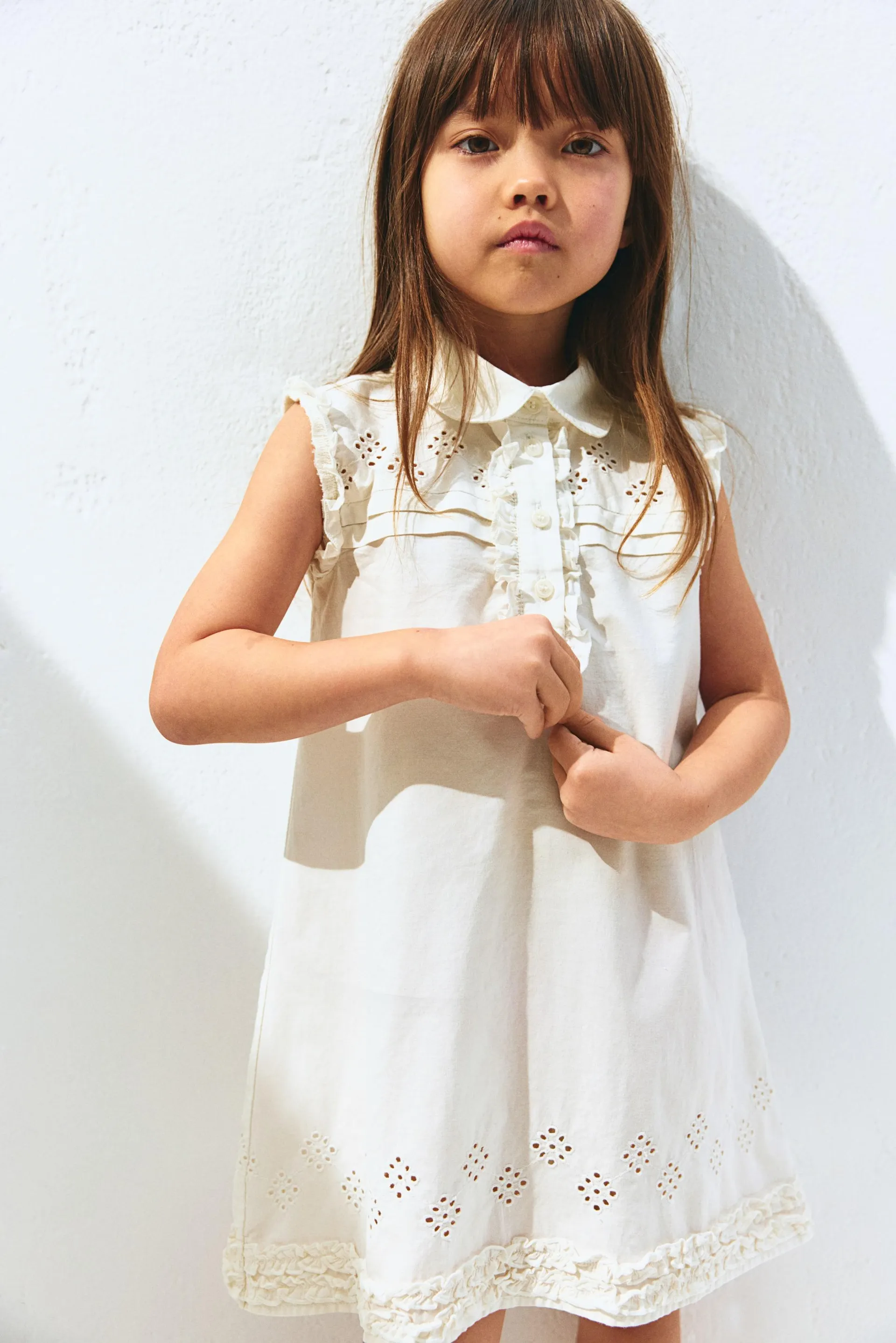 Vestido en bordado inglés de algodón