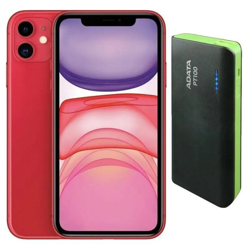 iPhone 11 Reacondicionado 64gb Rojo + Power Bank 10,000mah