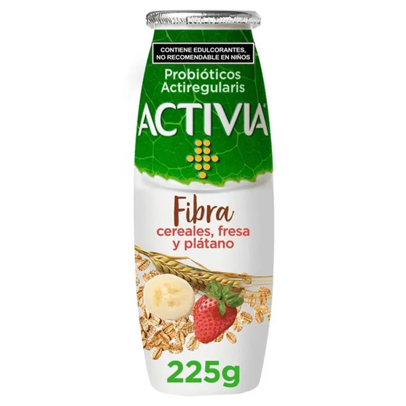 Activia Alimento Lácteo Fermentado Fresa y Plátano y Cereales 225 g