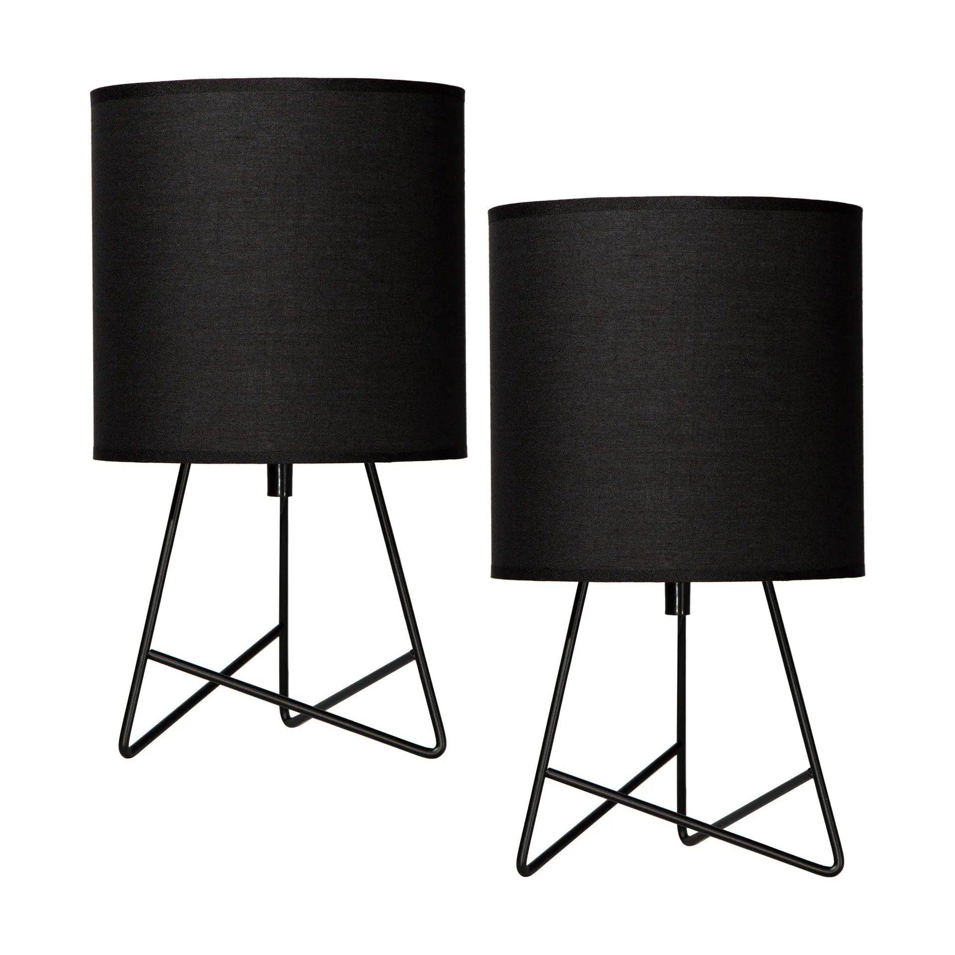 Lámpara de Mesa Moderno Negro 60w E27 1 Luz base de acero