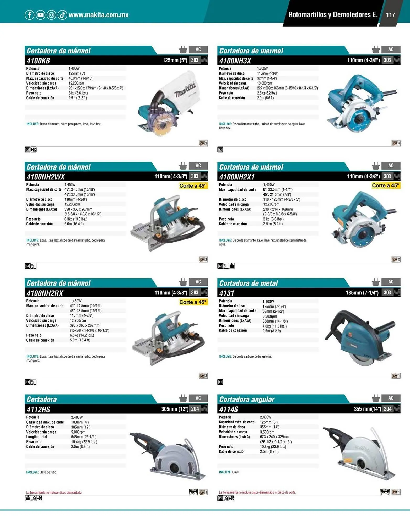 Catálogo de Catálogo Makita 12 de enero al 31 de diciembre 2026 - Pagina 117