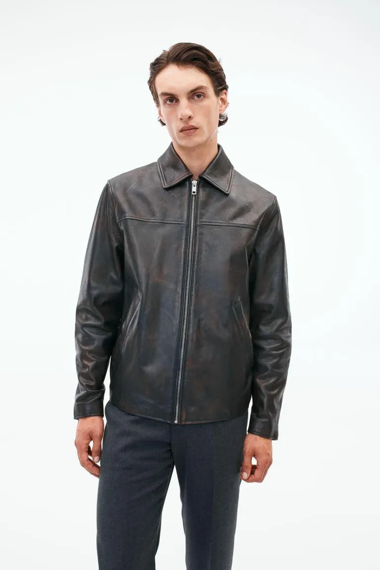 Chamarra de piel Regular Fit