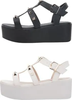 kit sandalia plana altura media estoperoles